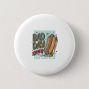 Bad Day Hot Dog Retro Vector Shirt Design_1 6 Cm Round Badge