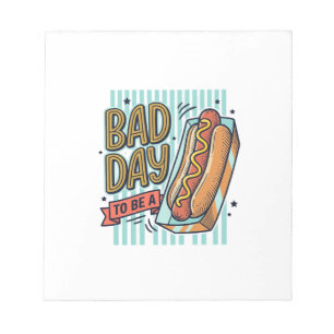 Bad Day Hot Dog Retro Vector Shirt Design_1 Notepad