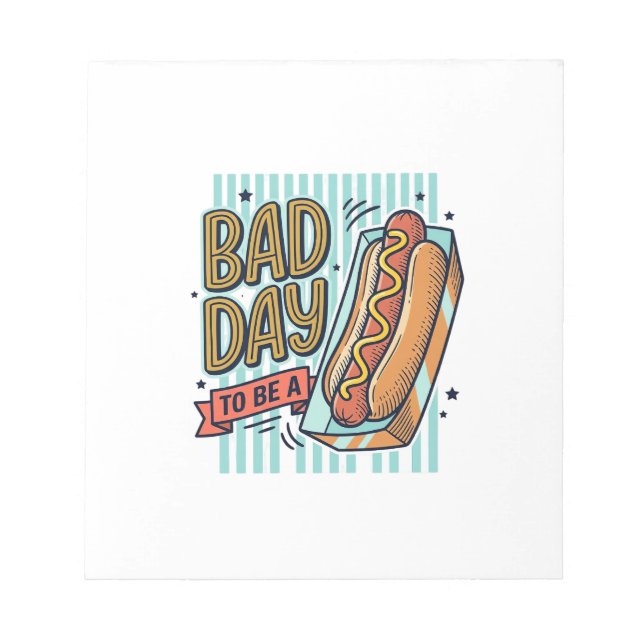 Bad Day Hot Dog Retro Vector Shirt Design_1 Notepad (Front)