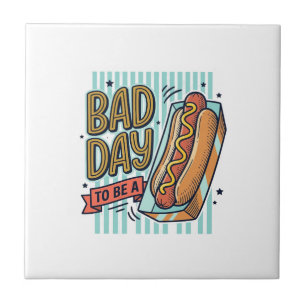 Bad Day Hot Dog Retro Vector Shirt Design_1 Tile