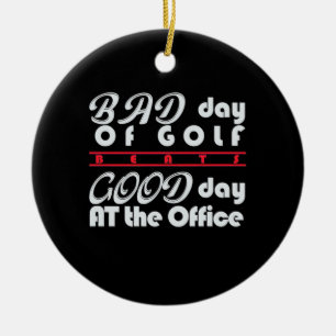 Bad Day Of Golfer Ceramic Tree Decoration