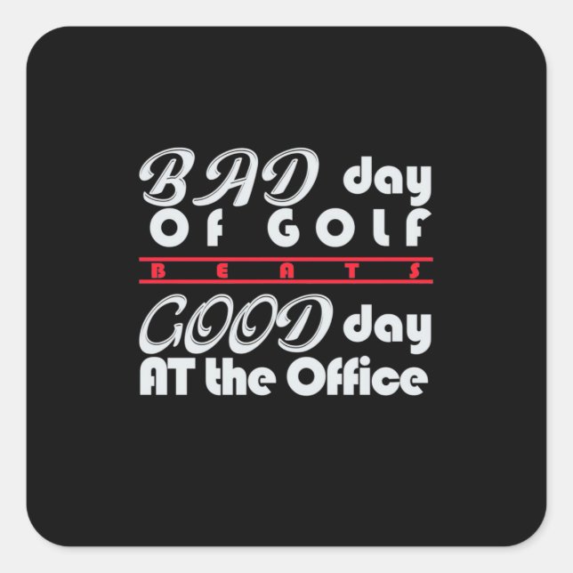 Bad Day Of Golfer Square Sticker (Front)
