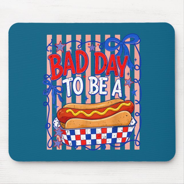 Bad day to be a hot dog american funny bbq mouse pad (Front)