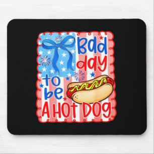 Bad day to be a hot dog - hot dog lover fast food mouse pad