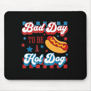 Bad Day To Be A Hot Dog Retro 4th Of July Mouse Pad