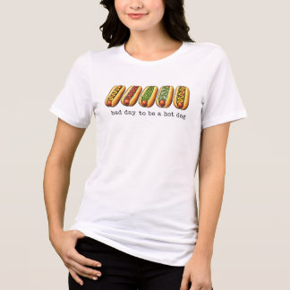 Bad Day To Be A Hot Dog T-Shirt - Funny BBQ Food  Tri-Blend Shirt