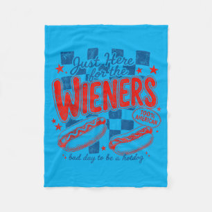 Bad Day To Be A Hotdog Retro Here For The Wieners Fleece Blanket