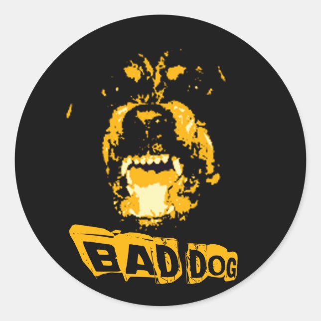 Bad Dog Classic Round Sticker (Front)