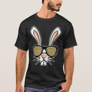 Bad Easter Bunny Wearing Leopard Plaid Glasses T-Shirt