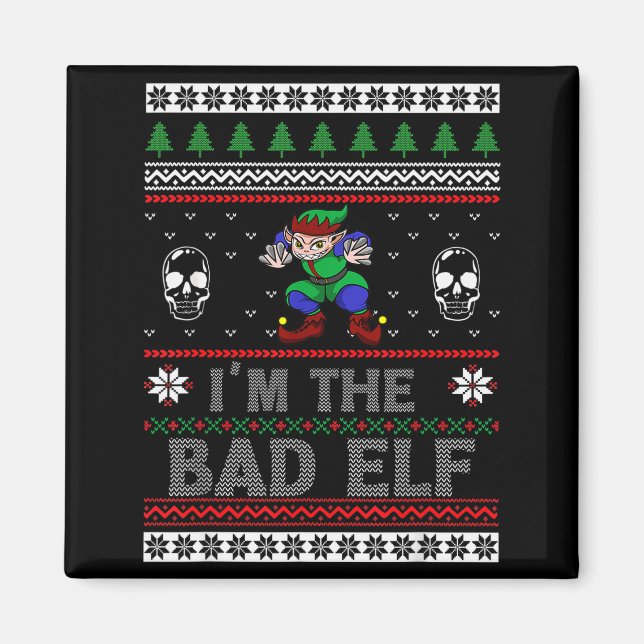 Bad Elf Ugly Christmas For Elves Lover  Magnet (Front)