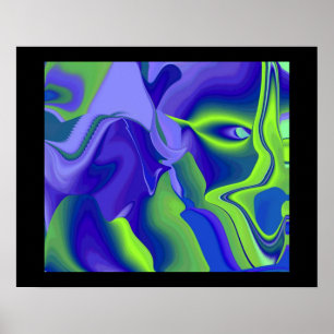 Bad Eye Abstract 3D Rainbow Art Poster