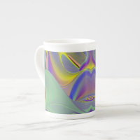 Bad Face , Abstract 3D Rainbow Art Espresso Cup