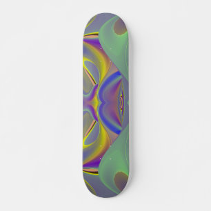 Bad Face , Abstract 3D Rainbow Art Skateboard