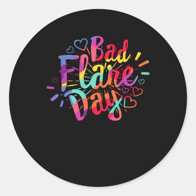 Bad Flare Day Complex Regional Pain Syndrome Aware Classic Round Sticker (Front)