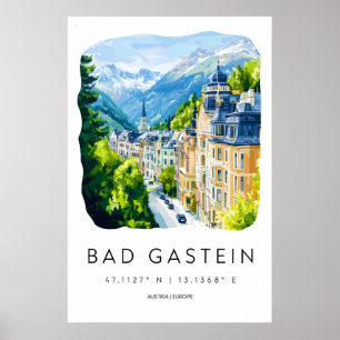 Bad Gastein Watercolor National Poster Travel Park