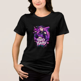 Bad Girl Aesthetic T-Shirt Streetwear Graphic Tri-Blend Shirt