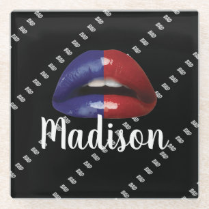 Bad Girl Makeup Lipstick Beauty Custom Personalise Glass Coaster