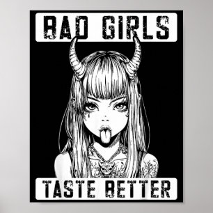 Bad Girls Taste Better Funny Humour Tattoos Women Poster