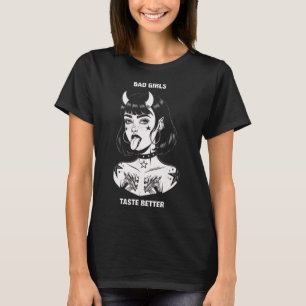 Bad Girls Taste Better Tattoo Devil Halloween Men T-Shirt