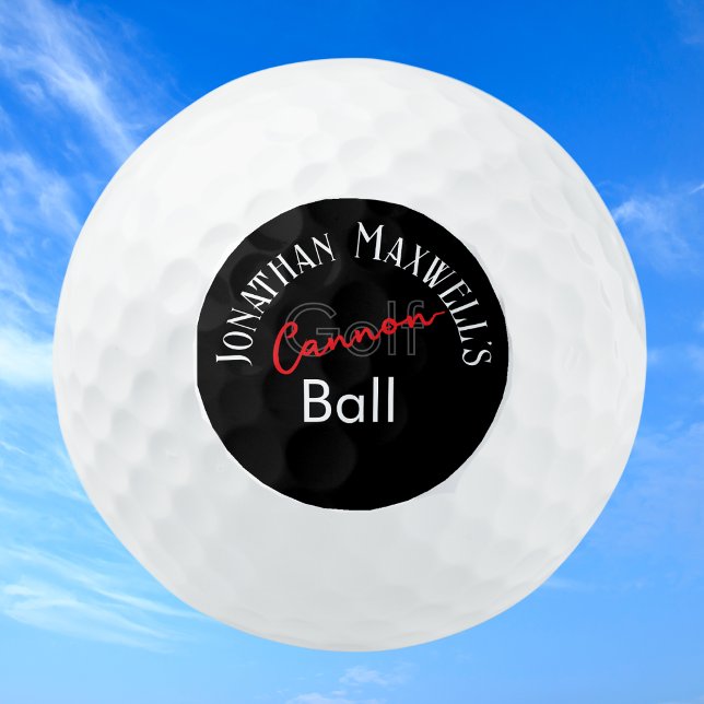 Bad Golfer Custom Names Bold Script Funny Humour Golf Balls (Funny Bad Golf Player Below Par Humor Custom Names Golf Ball)