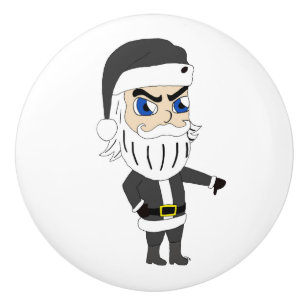 bad guy santa claus ceramic knob