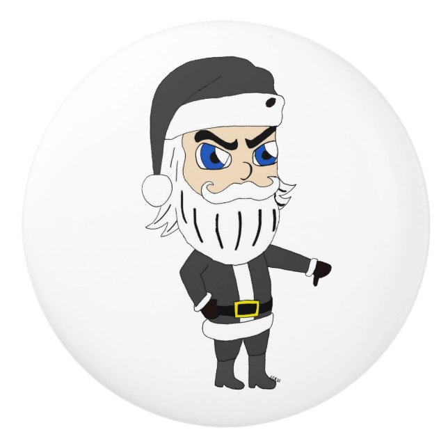 bad guy santa claus    ceramic knob (Front)