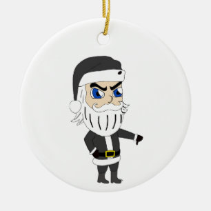 bad guy santa claus ceramic ornament