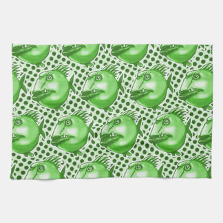 bad guy ugly fish funny cartoon tea towel