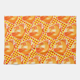 bad guy ugly fish funny cartoon tea towel