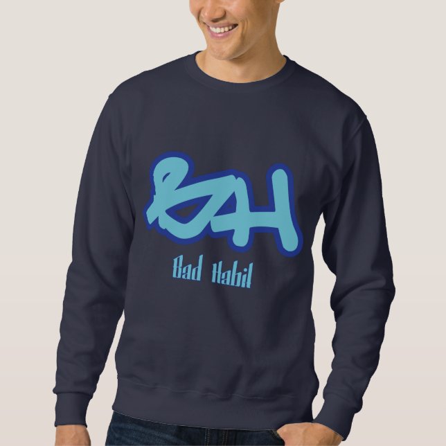 Bad Habit Logo Blue Sweatshirt (Front)