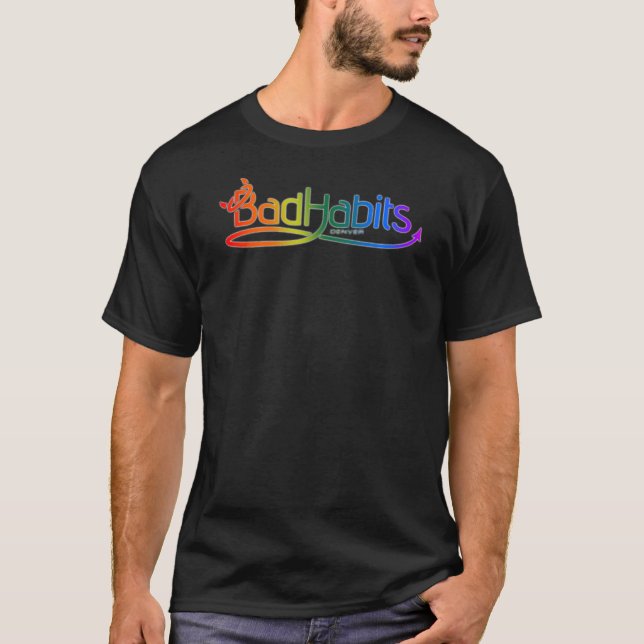 Bad Habits Denver Rainbow Logo T-Shirt (Front)