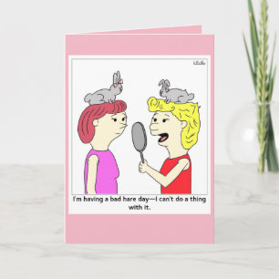 Bad Hair - Bad Hare Day Card