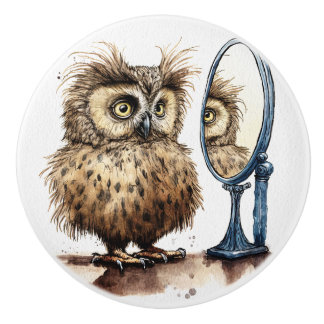 Bad Hair Day Ceramic Knob