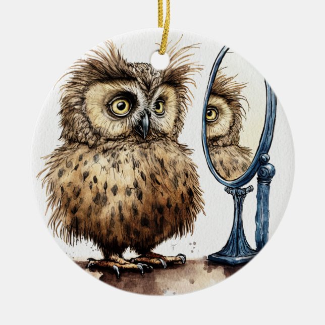 Bad Hair Day Ceramic Ornament (Front)