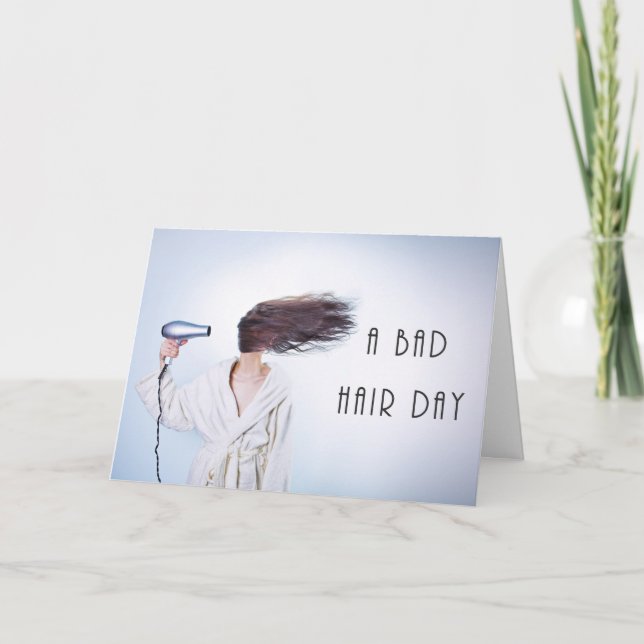 Bad Hair Day Happy Birthday Funny Hairdresser Card (Front)