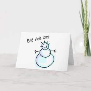 Bad Hair Day Snowman Holiday Card