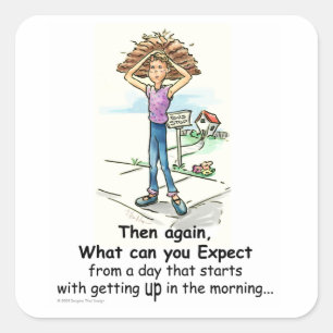 Bad Hair Day Square Sticker