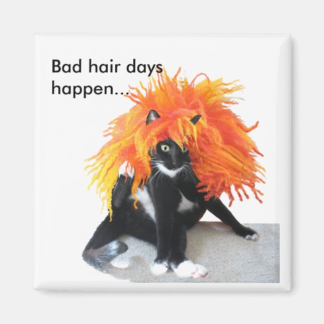Bad hair days magnet (Front)