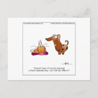 BAD HAIRBALL Postcard by April McCallum