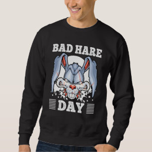 Bad Hare Day Angry Bunny Rabbits Costume Sweatshirt