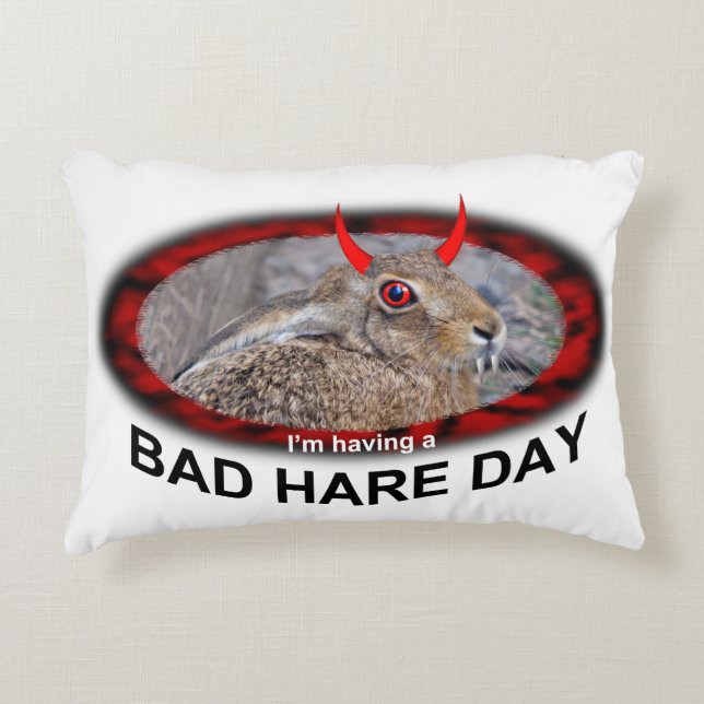 Bad Hare Day Pillow (for light colours) (Front)