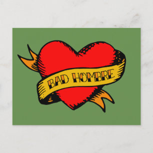Bad Hombre Tattoo Postcard