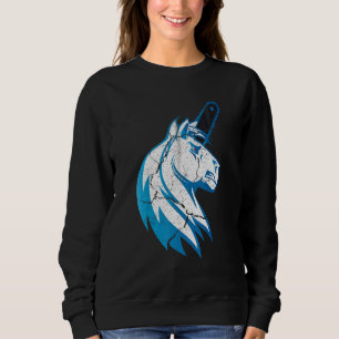 Bad Horse Unicorn With Chainsaw And Blue Flames Sweatshirt