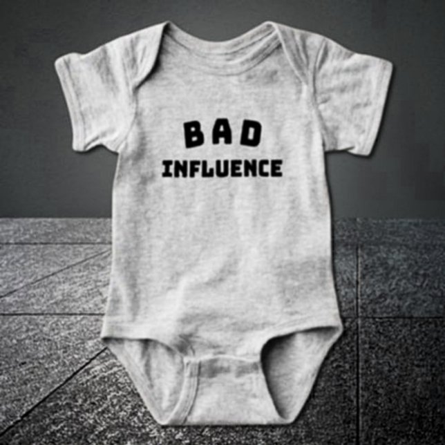 BAD Influence Baby Bodysuit – Bold Typography (Creator Uploaded)