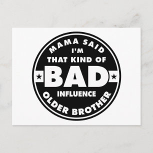 Bad Influence Brother Postcard