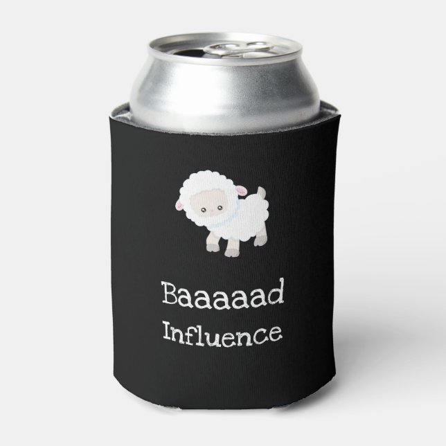 Bad Influence Personalised Cute Lamb Sheep Can Cooler (Can Front)