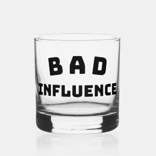 BAD Influence Rocks Glass – Bold Black Typography