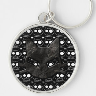 Bad Kitty Skulls Black Gothic Key Chain