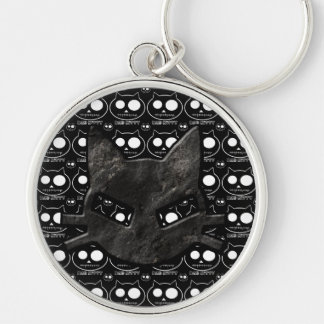 Bad Kitty Skulls Black Gothic Key Chain