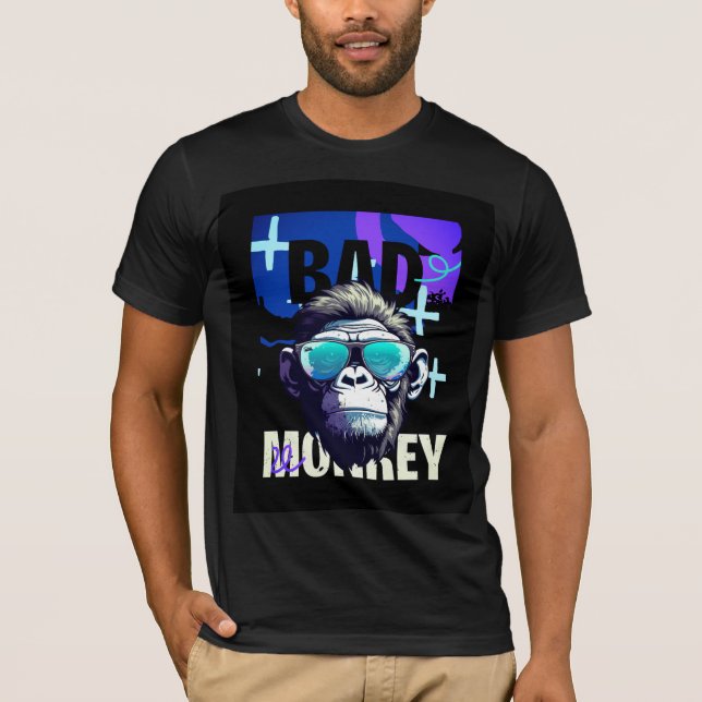 Bad Monkey Sunglasses Streetwear Graphic T-Shirt (Front)